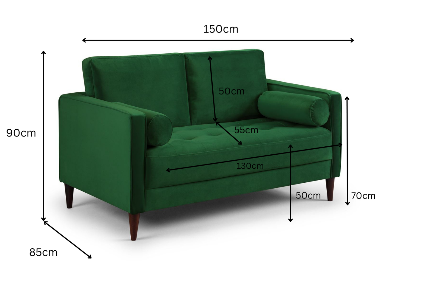 Harper 2 Seater Sofa – Green