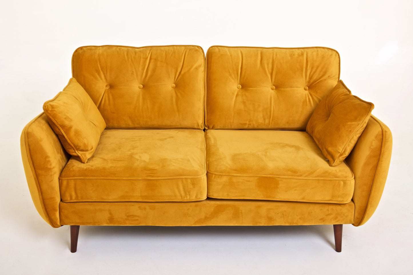 Ethan - 2 Seater in Mustard Velvet
