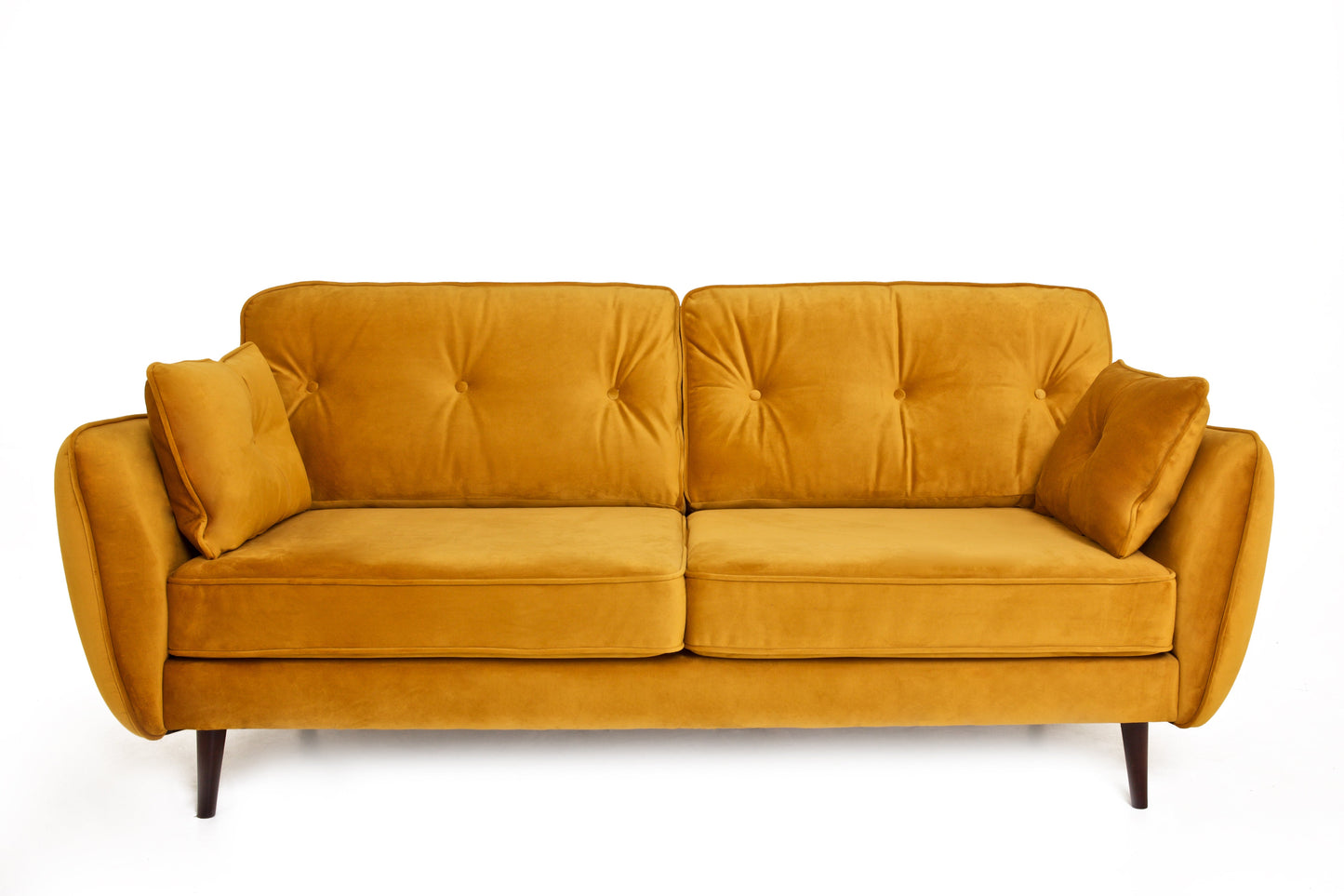 Ethan - 3 Seater in Mustard Velvet