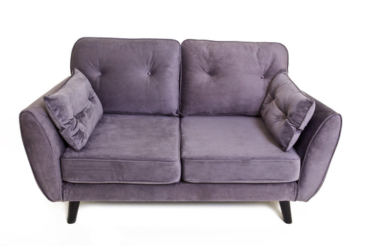Ethan - 2 Seater in Grey Velvet