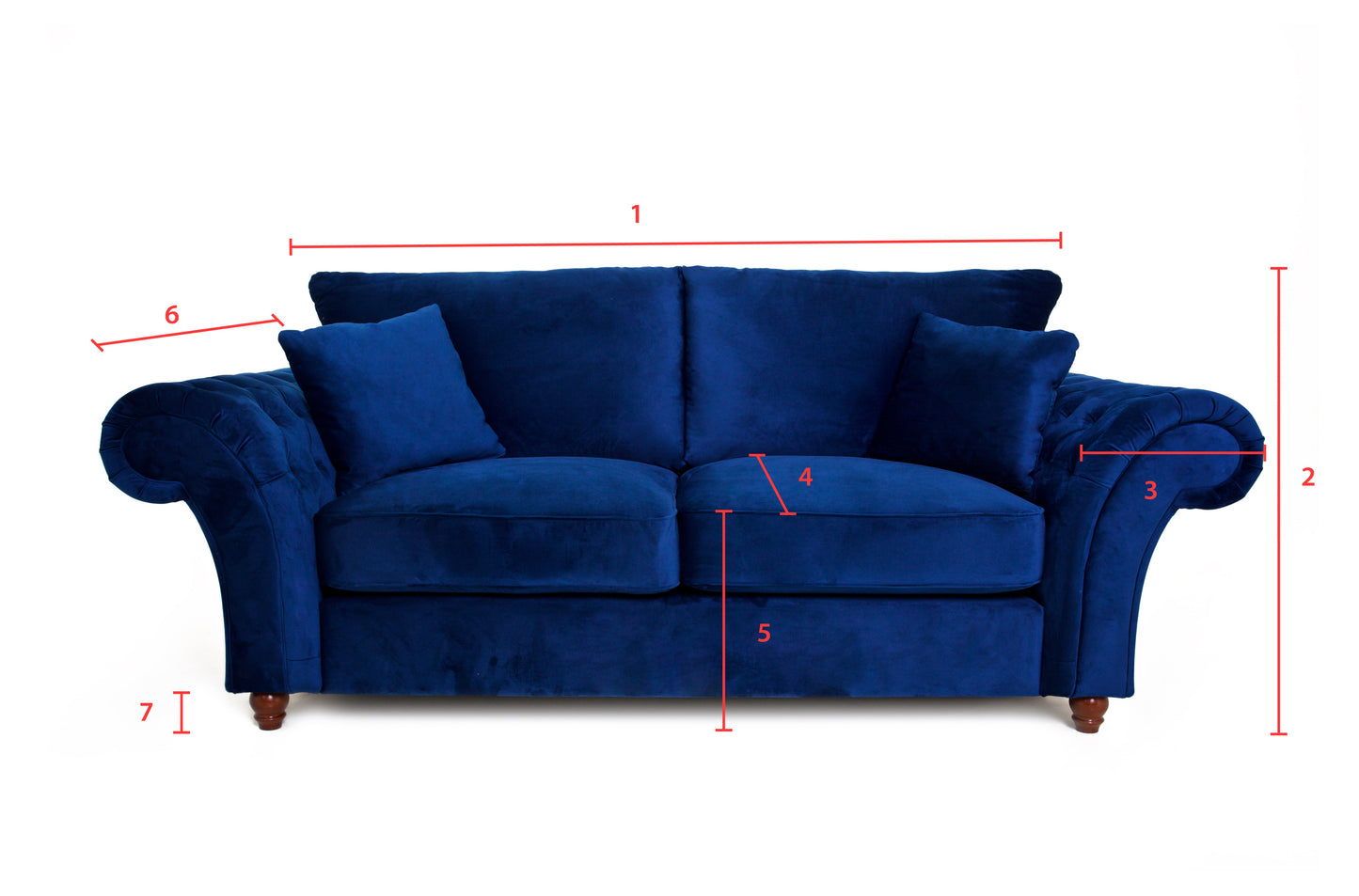 The Ashford - 3 Seater - Marine Blue
