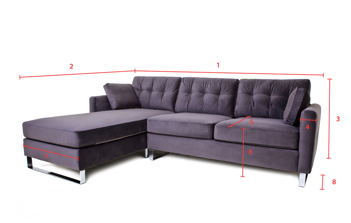 Hera Corner Sofa - Grey