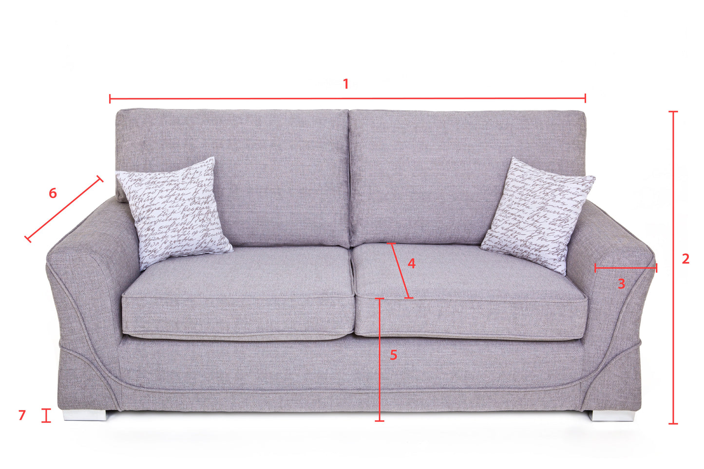 The New Yorker - 3 Seater Fixed - light grey