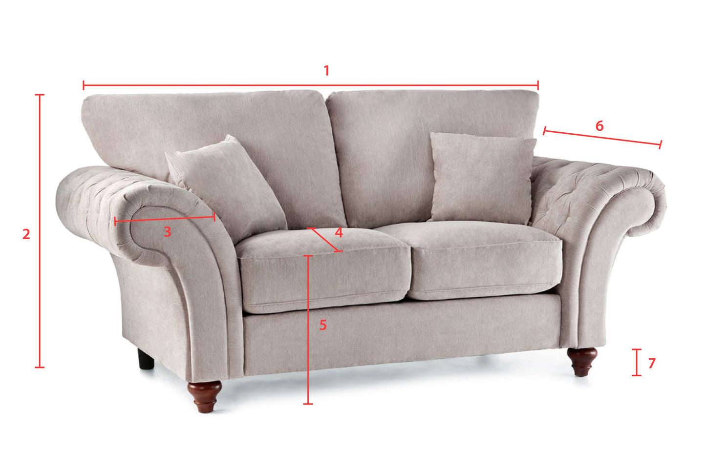 The Ashford - 2 Seater - Light Grey
