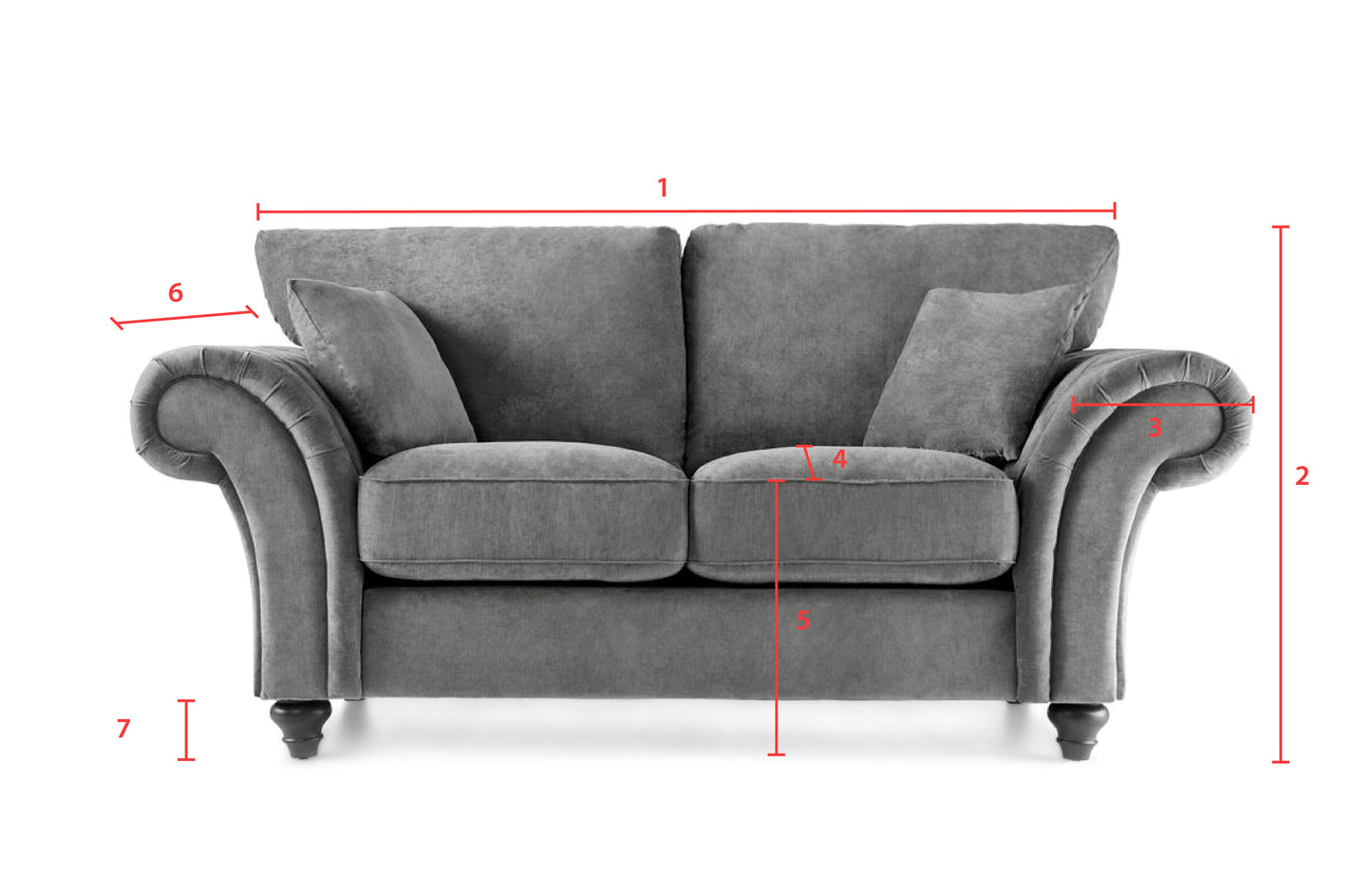 The Ashford - 2 Seater - Grey