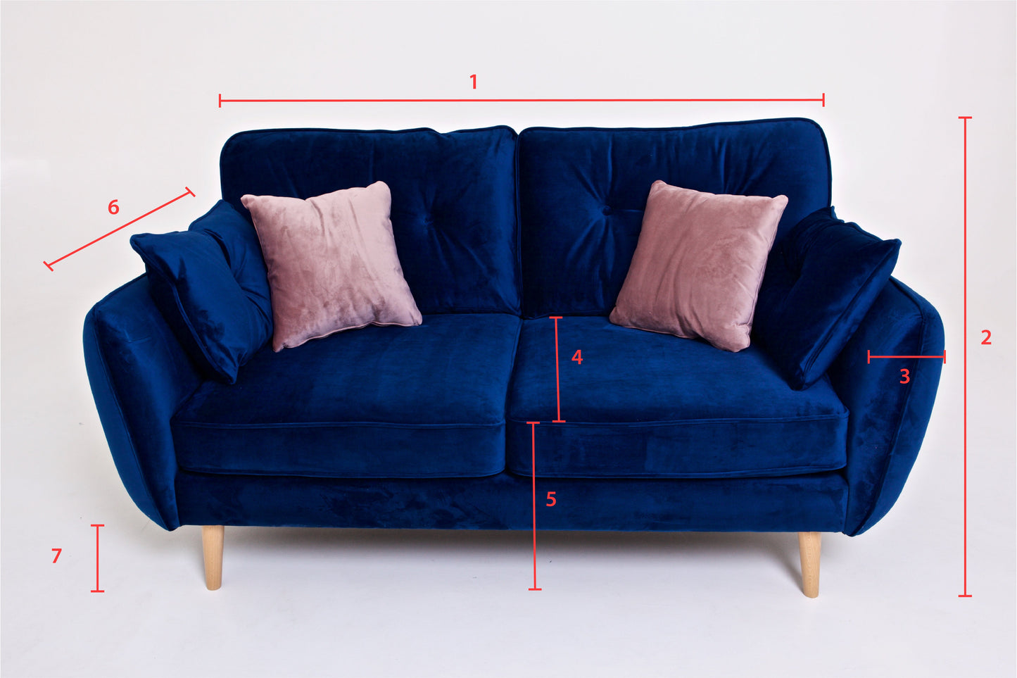 Ethan - 2 Seater in Marine Velvet