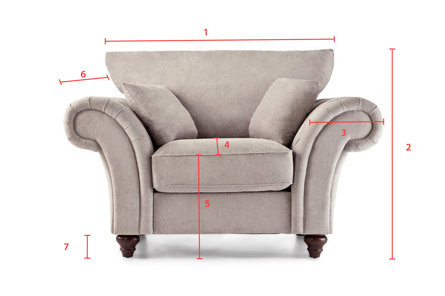 The Ashford Armchair - Light Grey