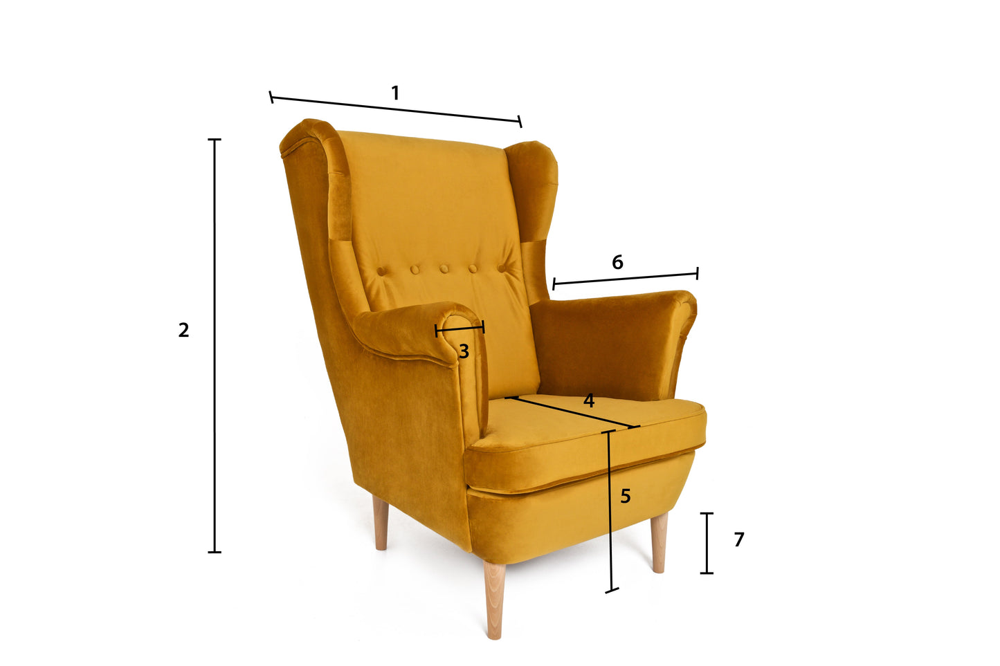 Rebecca Armchair - Mustard