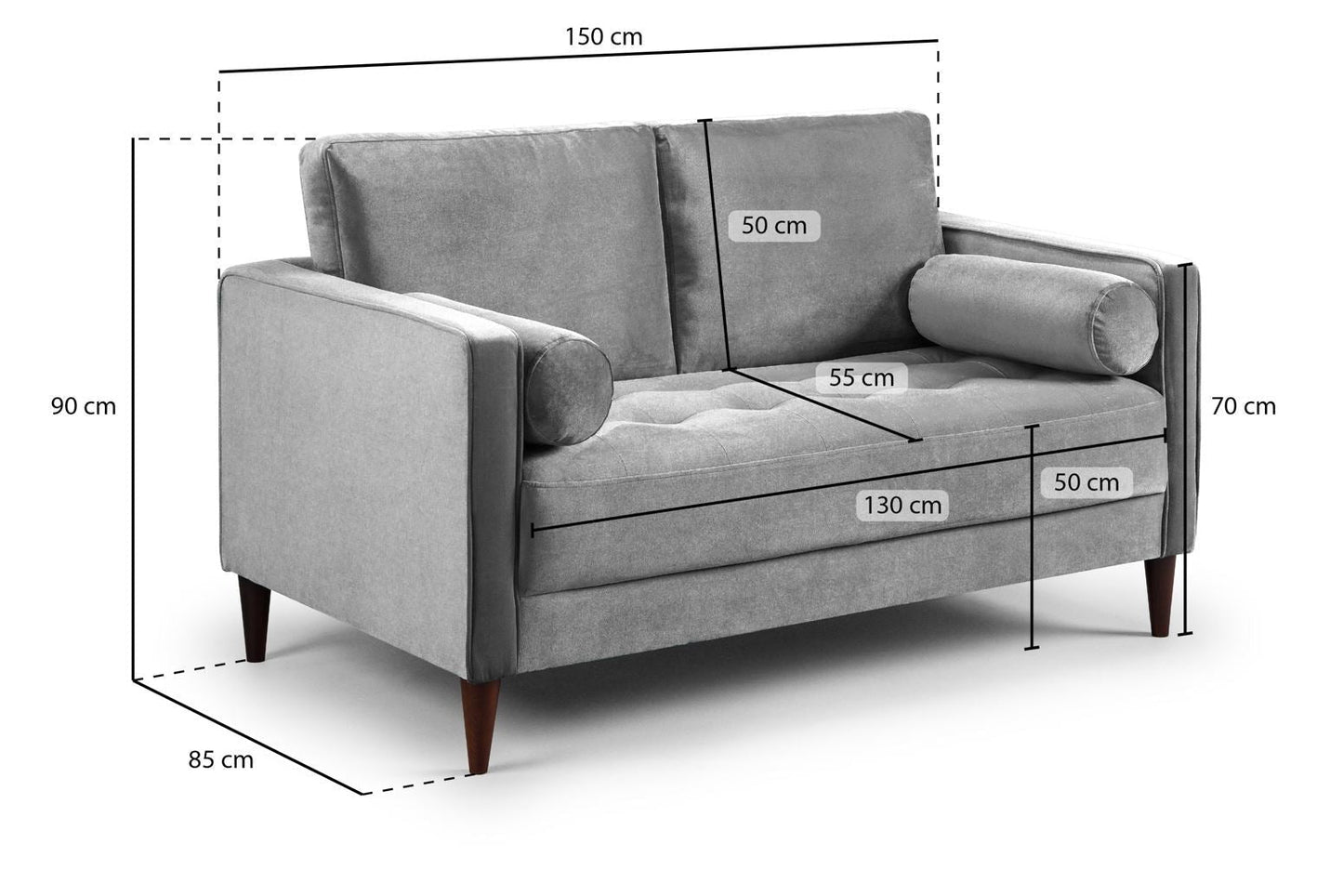 Harper 2 Seater Sofa – Grey