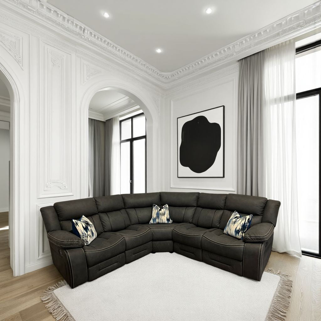 Juno Fabric Corner Sofa Dark Grey