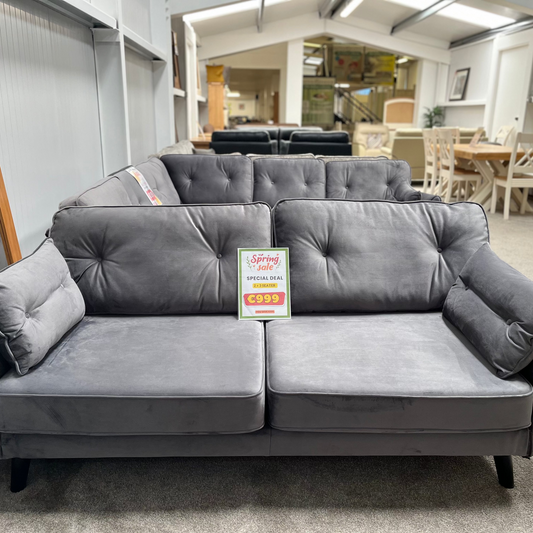 Ethan 2 seater + 3 seater in Plush Steel