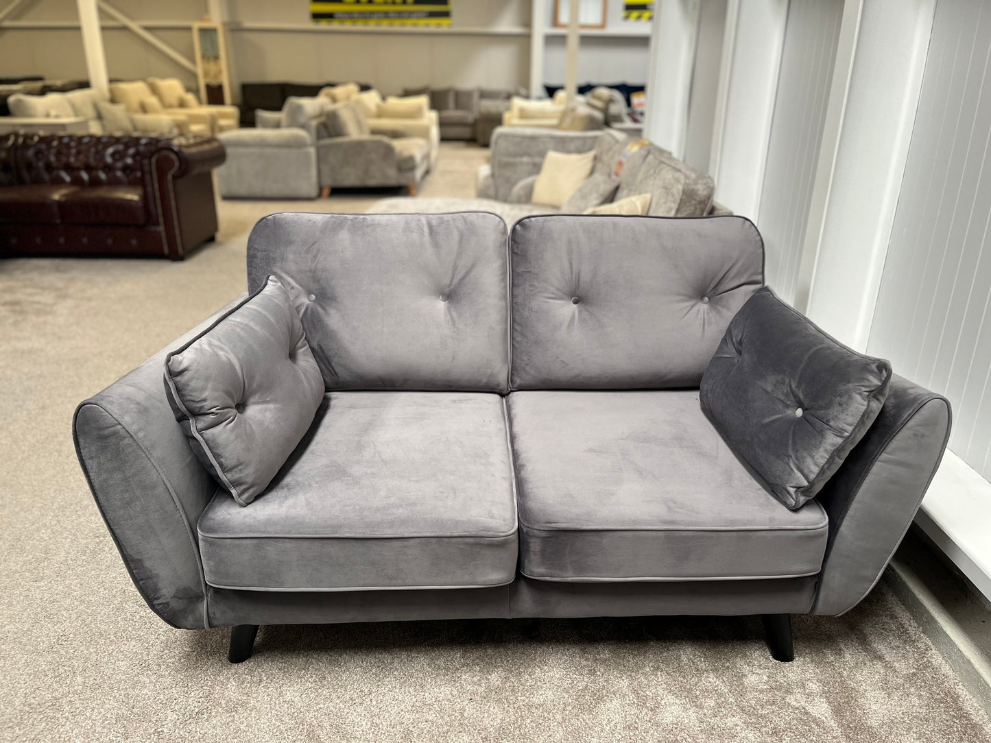 Ethan 2 seater + 3 seater in Plush Steel
