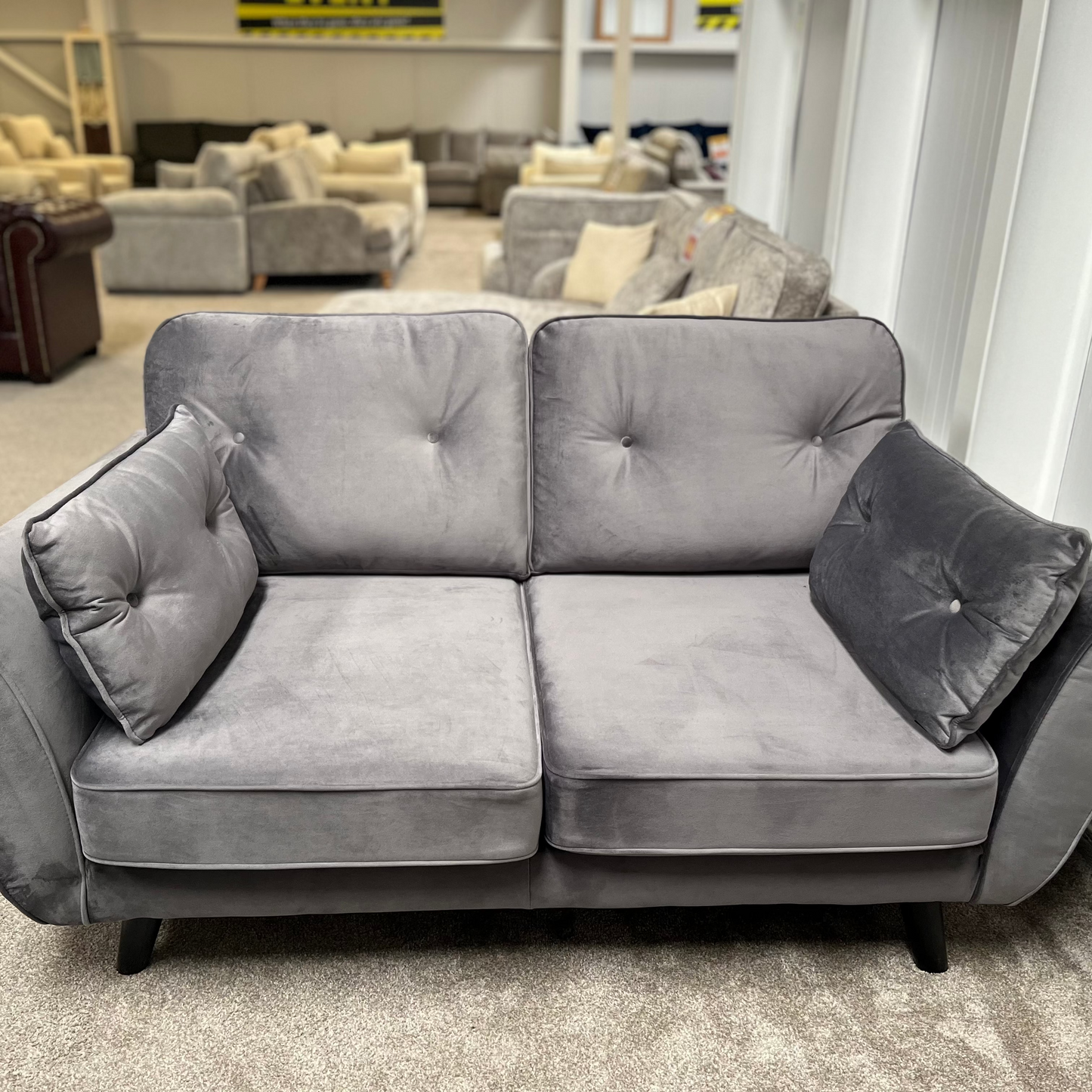 Ethan 2 seater + 3 seater in Plush Steel