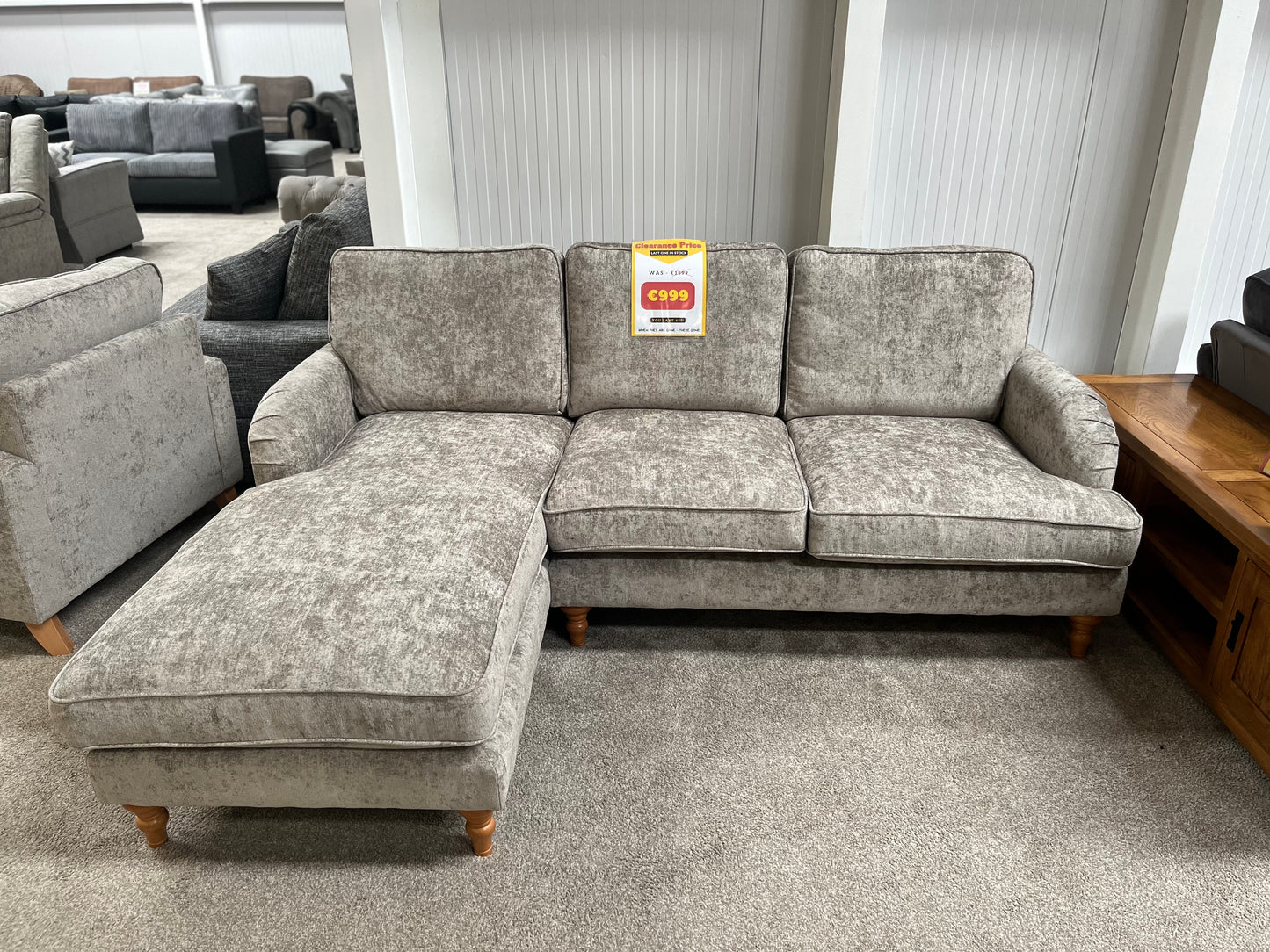 Rupert 1A2 corner sofa in Alaska Truffle