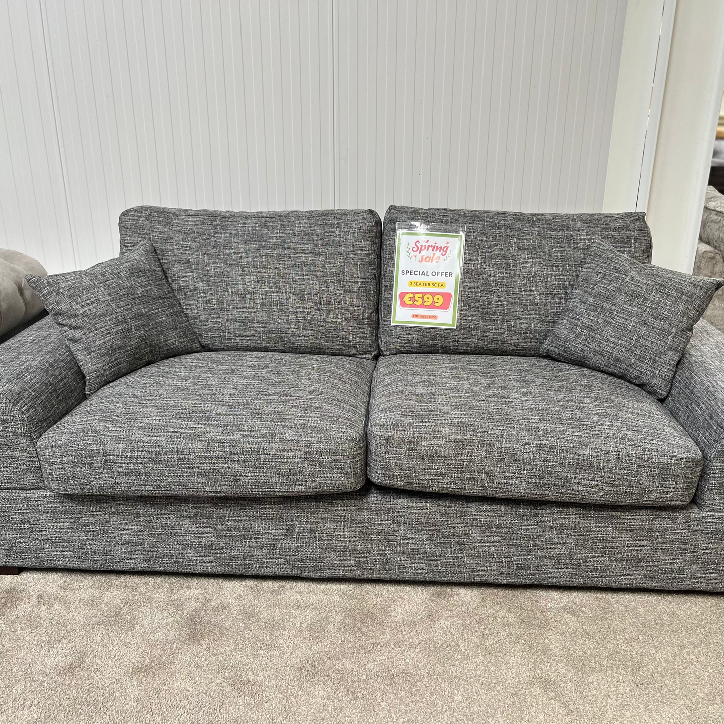 Grey 3 seater sofa