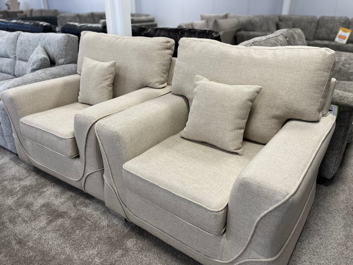 New York 3 seater + two armchairs in Cream