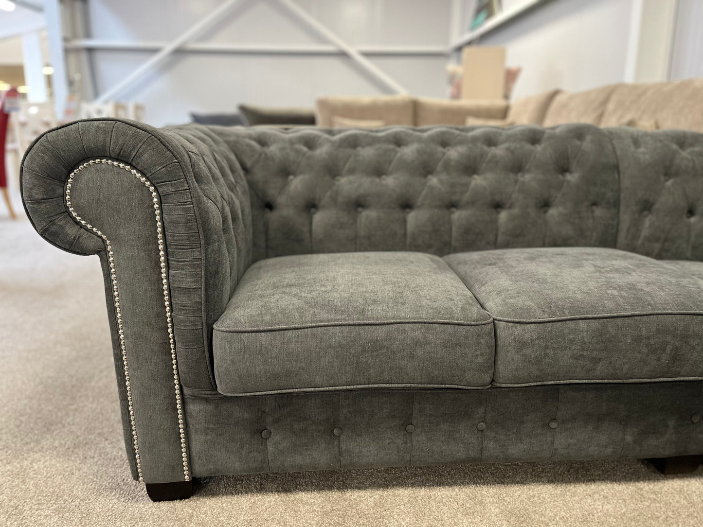 Chesterfield sofa in Grey