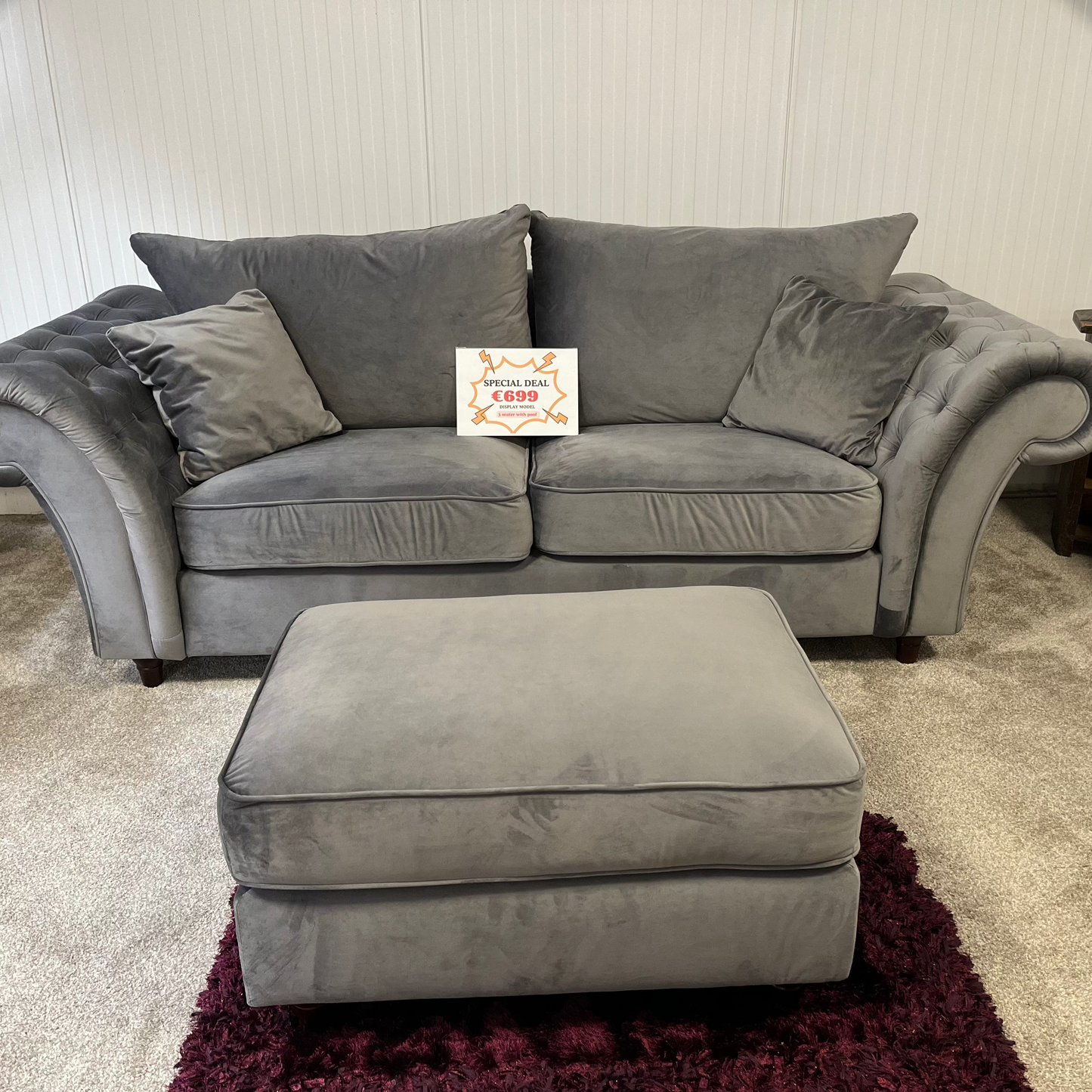 Ashford 3 seater + poof