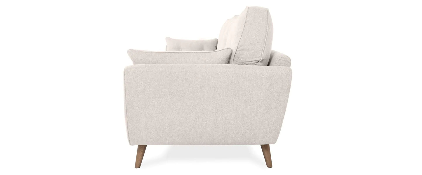 Zinc Cream Fabric 3-Seater Sofa