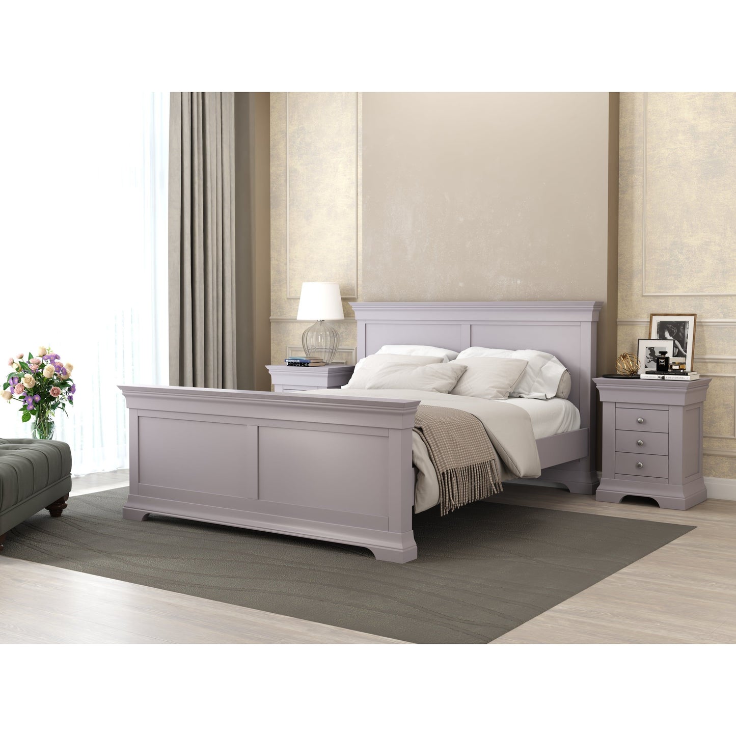Wooden Beds - Chantilly Grey