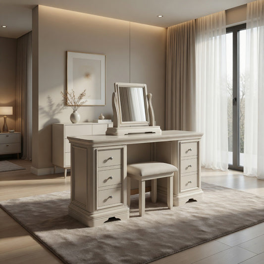 Cambridge dressing table set with mirror and chair