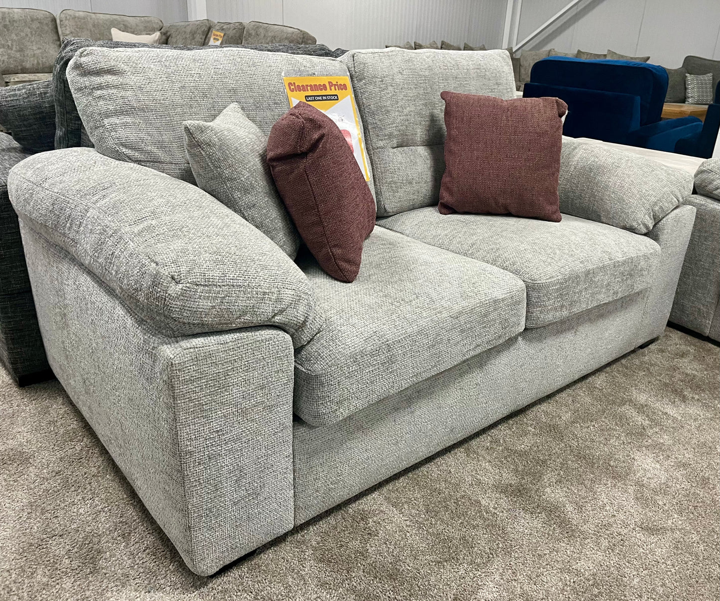 Ameba 2 Seater Sofa in Grey Tweed