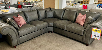 Ashford 2 Corner 2 Sofa in Real Leather