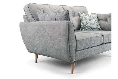 Zinc Grey Fabric 3-Seater Sofa