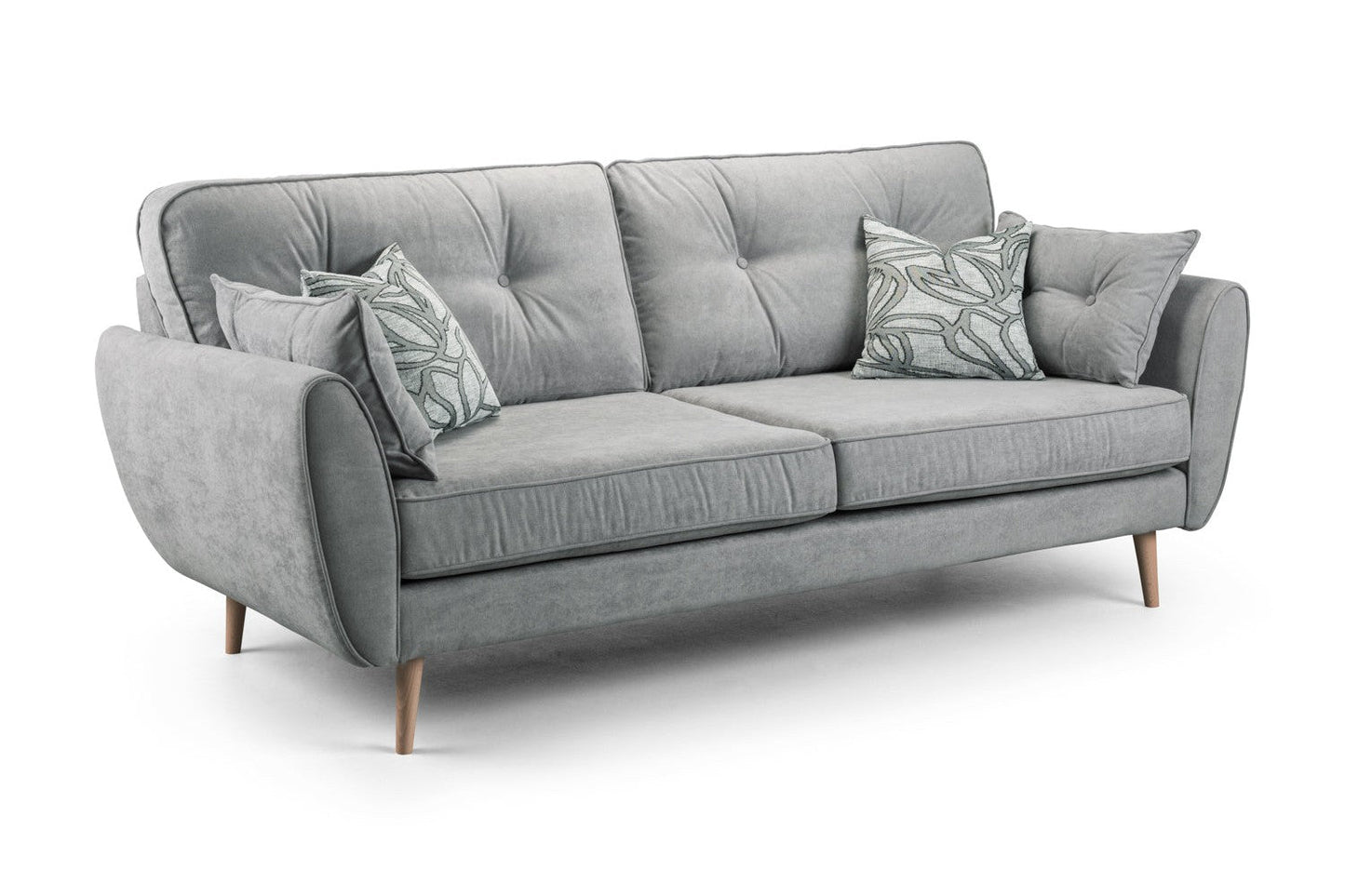 Zinc Grey Fabric 3-Seater Sofa