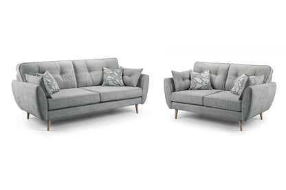 Zinc Grey Fabric 3-Seater Sofa