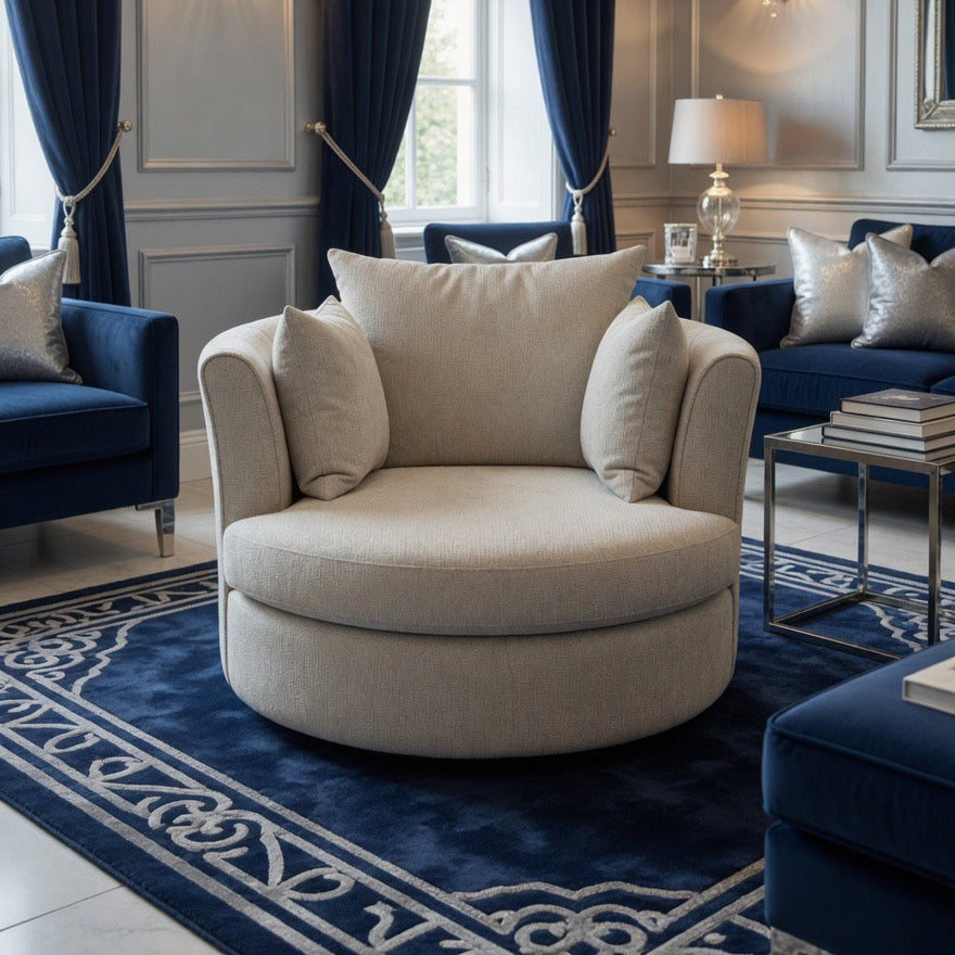 Swivel Armchair – Ivory Pearl