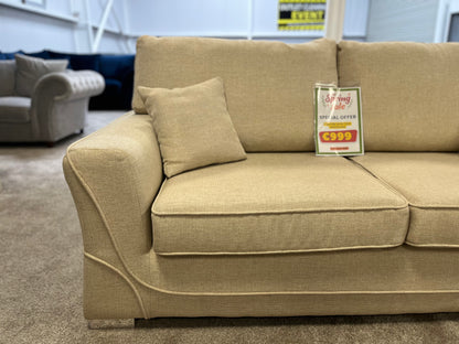 New York 3 seater + two armchairs in Cream
