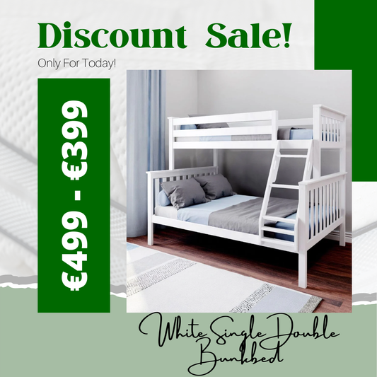 White Single Double Bunkbed