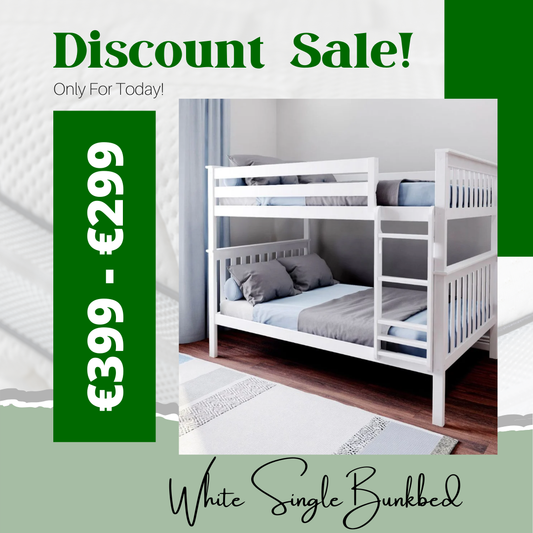 White Single Single Bunkbed