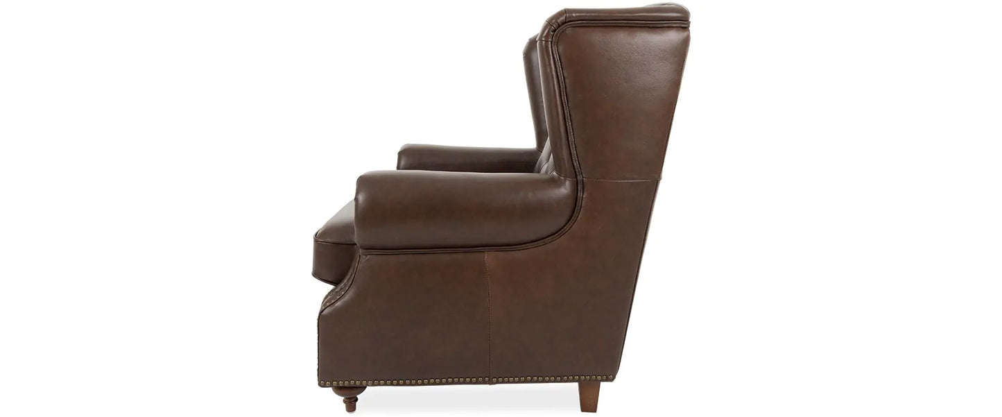 Cigar Leather Wingback Armchair