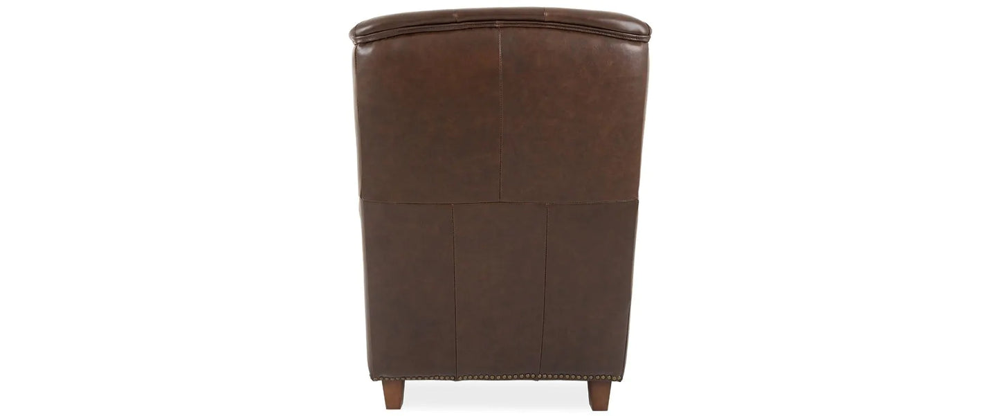 Cigar Leather Wingback Armchair