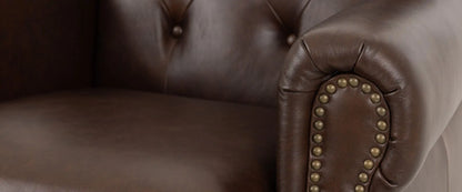 Cigar Leather Wingback Armchair