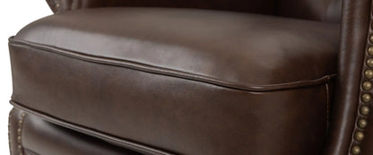 Cigar Leather Wingback Armchair