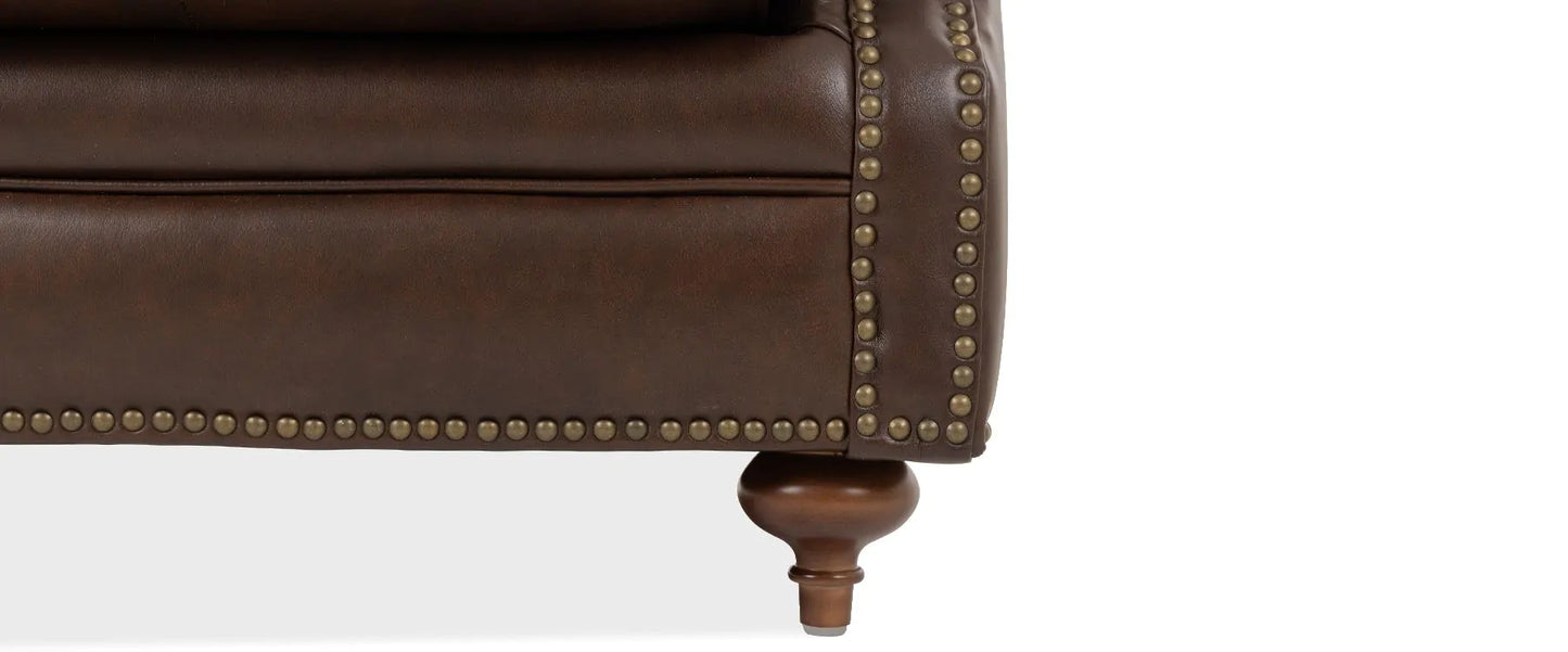 Cigar Leather Wingback Armchair